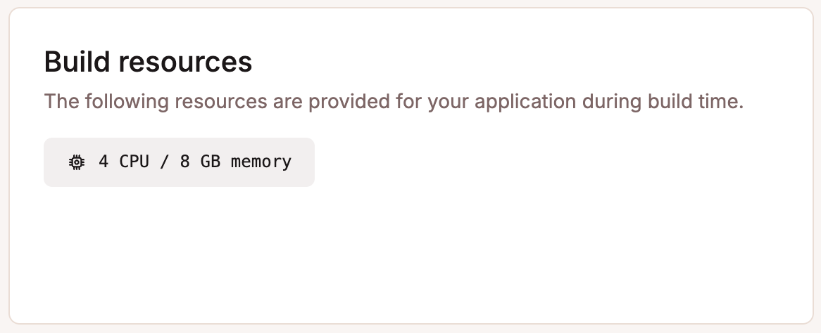 The application details section within Settings.